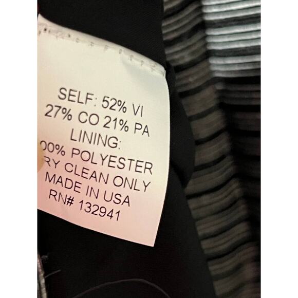 Amanda Uprichard Shiny Metallic Silver Striped Shift Cocktail Dress Sz M A000087 - Picture 5 of 5